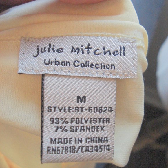 Dressy Twist Front Top Yellow with Gold Beading M - Picture 9 of 9